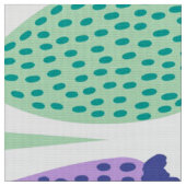 花柄のジャングルの葉猫たち ファブリック (クローズアップ)