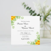 花柄のスクエアカードテンプレートベクター 招待状 (スタンド正面)