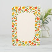 花柄のステーショナリー 招待状 (スタンド正面)