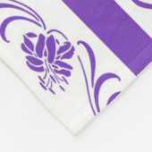 花柄のストライプなパターン フリースブランケット (角)