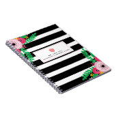 花柄のストライプな先生のノート ノートブック (右側)