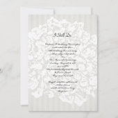 花柄のストライプ 黒と白のアニバーサリー パーティー 招待状 (正面)