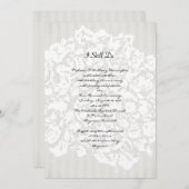 花柄のストライプ 黒と白のアニバーサリー パーティー 招待状 (正面/裏面)