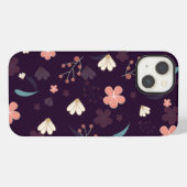花柄のスマホケース iPhoneケース (裏面横)