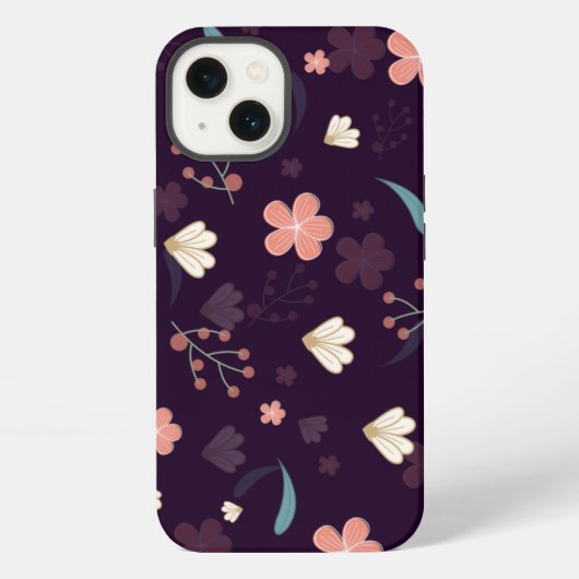 花柄のスマホケース iPhoneケース (裏面)