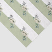 花柄のセージグリーンとタンストライプ 薄葉紙 (詳細)