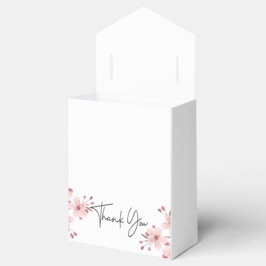 花柄のソフトピンクの感謝の気持ちを表すギフトボックス フェイバーボックス (オープン)