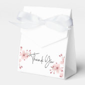 花柄のソフトピンクの感謝の気持ちを表すギフトボックス フェイバーボックス (正面サイド)