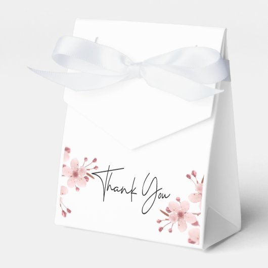 花柄のソフトピンクの感謝の気持ちを表すギフトボックス フェイバーボックス (正面サイド)