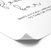 花柄のソフトピンク フラワーバー ポスター (角)