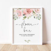 花柄のソフトピンク フラワーバー ポスター