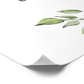 花柄のチークカラーブライダルシャワーウェルカム ポスター (角)