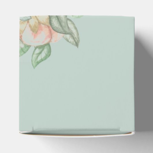 花柄のティーカップ 上品なカスタム感謝メッセージ フェイバーボックス (上部)