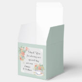 花柄のティーカップ 上品な オーダーメイドの感謝メッセージ フェイバーボックス (オープン)