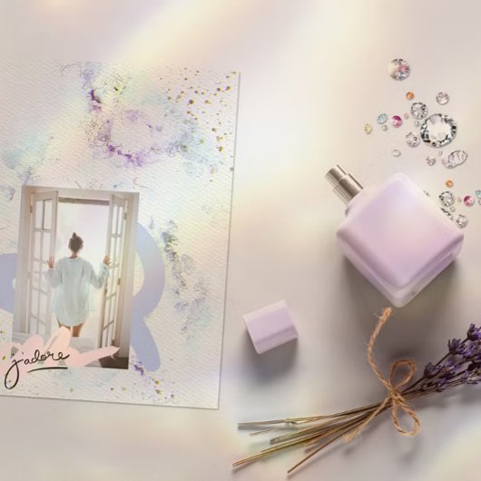 花柄のテクスチャー紙グリッター結婚式招待状 招待状