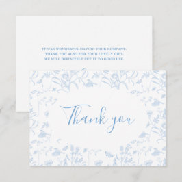 花柄のトイレ ブライダルシャワーの感謝カード サンキューカード