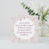 花柄のドット柄ベイビーシャワーの感謝カード (スタンド正面)