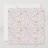 花柄のドット柄ベイビーシャワーの感謝カード (裏面)