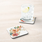 花柄のハード プラスチック コースター (右側)