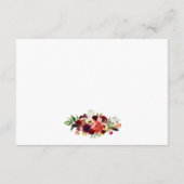 花柄のバーガンディーボホーウェディング詳細挿入カードW エンクロージャーカード (裏面)