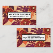 花柄のパーム葉 名刺 (正面/裏面)