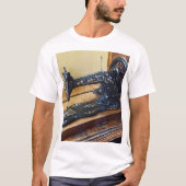 花柄のビンテージ ミシン Tシャツ (正面)
