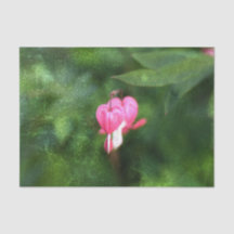 花柄のピンクと緑のテクスチャー付きハート型の花