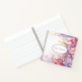 花柄のピンク色とクリーム ノートブック (内部)