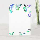 花柄のブルー ホワイト ボヘミアンスタイルのサマー スプリング ウェディング 招待状 (裏面)