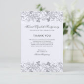 花柄のボーダー悔やみや弔慰カード 招待状 (スタンド正面)