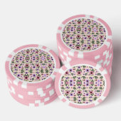 花柄のポーカーチップの画像です ポーカーチップ (積み重ね)