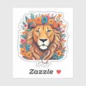 花柄のライオンプライドシール シール (シート)