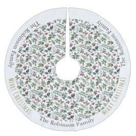 花柄のルスティックファームハウスオーダーメイドクリスマス ブラッシュドポリエステルツリースカート