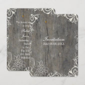花柄のレースと木の組み合わせがかわいいカントリーウェディング 招待状 (正面/裏面)