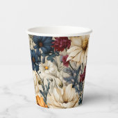 花柄のワイルドフラワーモダン 紙コップ (裏面)