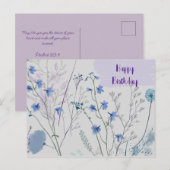 花柄のワイルドフラワー　ラスティック　ボヘミアンワイルドでおしゃれな誕生日 ポストカード (正面/裏面)