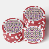 花柄の丸いポーカーチップ ポーカーチップ (積み重ね)