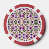 花柄の丸いポーカーチップ ポーカーチップ (裏面)