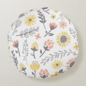 花柄の丸枕 ラウンドクッション (裏面)