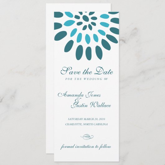 花柄の保存日付 セーブザデート (正面/裏面)