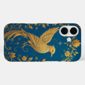 花柄の入り組んだ金鳥模様 Case-Mate iPhoneケース (裏面 (横))