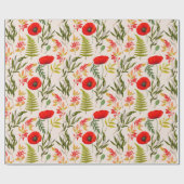 花柄の包装紙 ラッピングペーパー (フラット)
