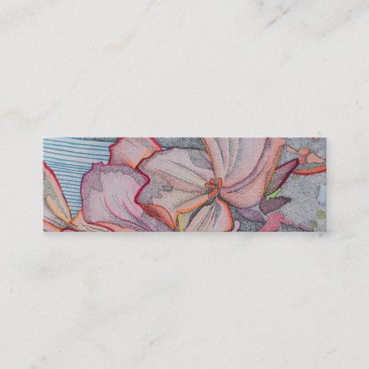 花柄の名刺、花柄カード スキニー名刺 (正面)