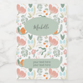 花柄の名及び文字 パーソナライズされた フードラベル (シングルラベル)