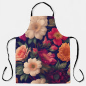 花柄の壁紙 エプロン (正面)