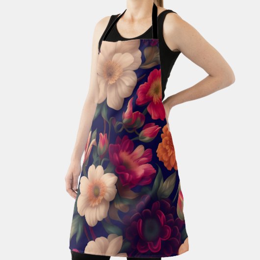 花柄の壁紙 エプロン (インサイチュ)