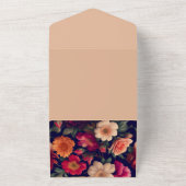 花柄の壁紙 オールインワン招待状 (外側)