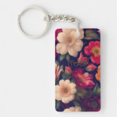 花柄の壁紙 キーホルダー (正面)