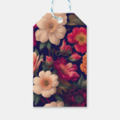 花柄の壁紙 ギフトタグ (正面)