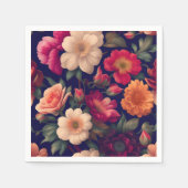 花柄の壁紙 スタンダードカクテルナプキン (正面)